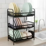 3-Layer-Iron-Drain-Dish-Rack - 2 - ZARAAD